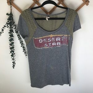 Free People We The Free Lace Yoke Graphic Tee ✨